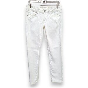 American Eagle Jeans Off White Skinny Denim Stretch Low Rise Womens Size 6